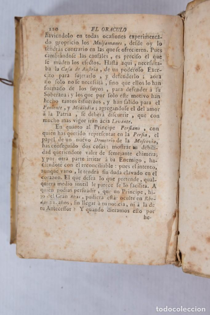 Libros antiguos: El Or&aacute;culo, libro del siglo XVIII - Foto 6