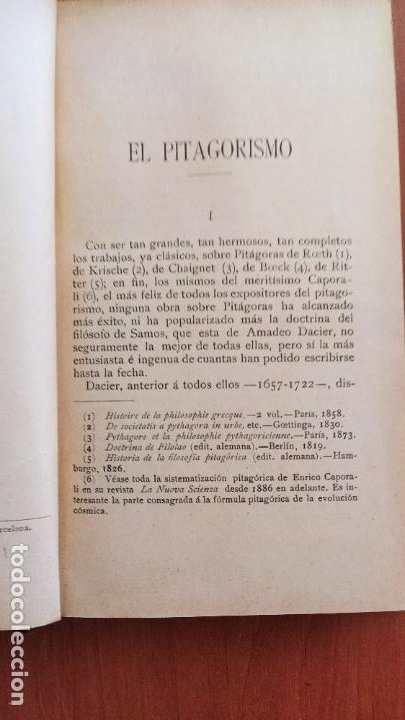 Libros antiguos: Pitágoras 1906 Su Vida Sus Símbolos, los Versos Dorados. MUY Raro. Pitagorismo. A. DACIER 1ª EDICIÓN - Foto 6 - 263560675