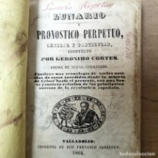 Libros antiguos: LIBRO “LUNARIO Y PRONÓSTICO PERPETUO” DE GERÓNIMO CORTÉS. Lote 316992828