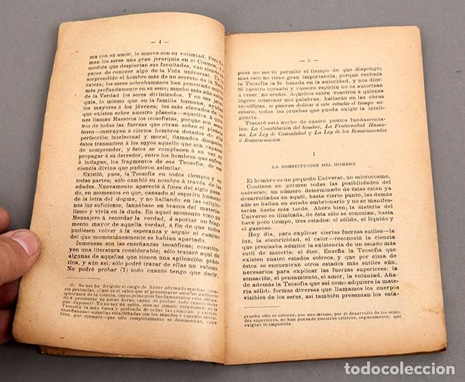 Libros antiguos: CONFERENCIAS TEOSOFICAS - TOMAS PASCAL - 1900 - Foto 5