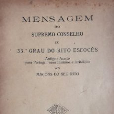 Libros antiguos: MASONERIA PORTUGAL 33.° DO RITO ESCOCÉS 1926 LISBOA. Lote 365073246