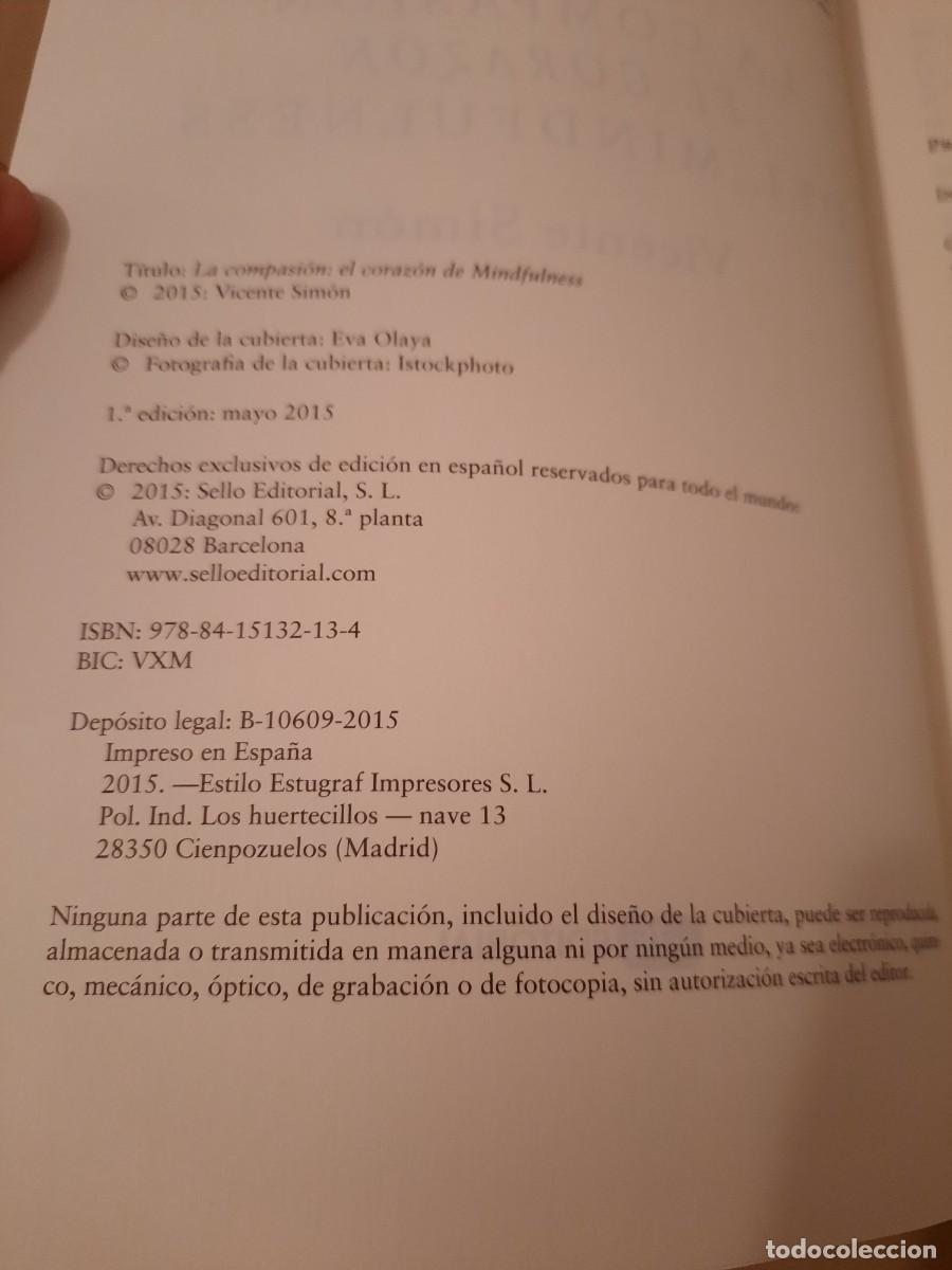 Libros antiguos: E1B1 LA COMPASION EL CORAZON DEL MINDFULNESS - Foto 4