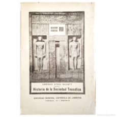 Libros antiguos: HISTORIA DE LA SOCIEDAD TEOSÓFICA. TOMO III: AÑOS 1880 A 1885. OLCOTT, ENRIQUE S.