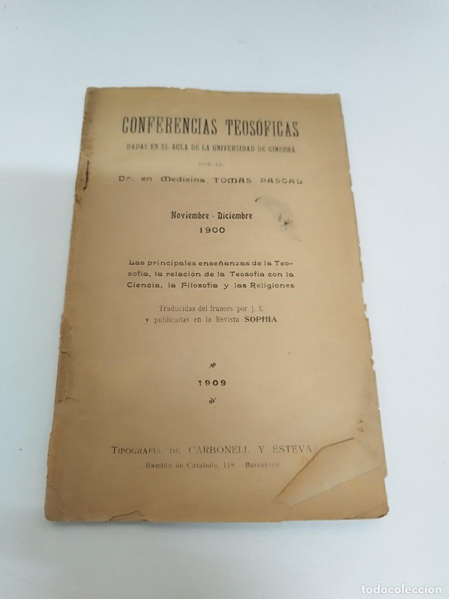 Libros antiguos: TOM&Aacute;S PASCAL - CONFERENCIAS TEOS&Oacute;FICAS - 1909 - Foto 1