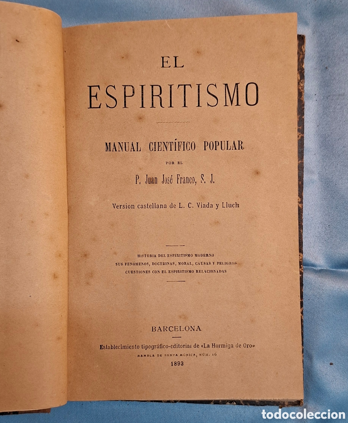 Libri antichi: El Espiritismo - Manual Cient&iacute;fico Popular