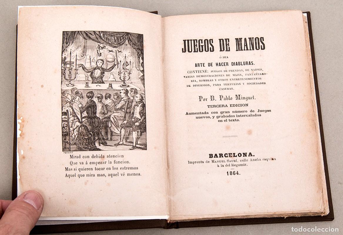 Livros antigos: Juegos de manos - Pablo Minguet - 1864