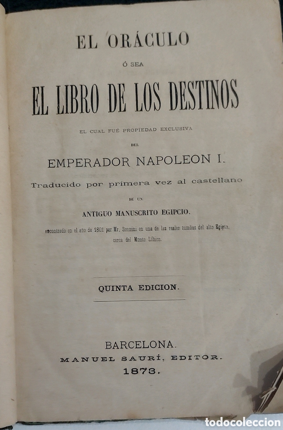 Libros antiguos: LIBRO DE LOS DESTINOS.EL ORACULO DE NAPOLEON - Foto 3