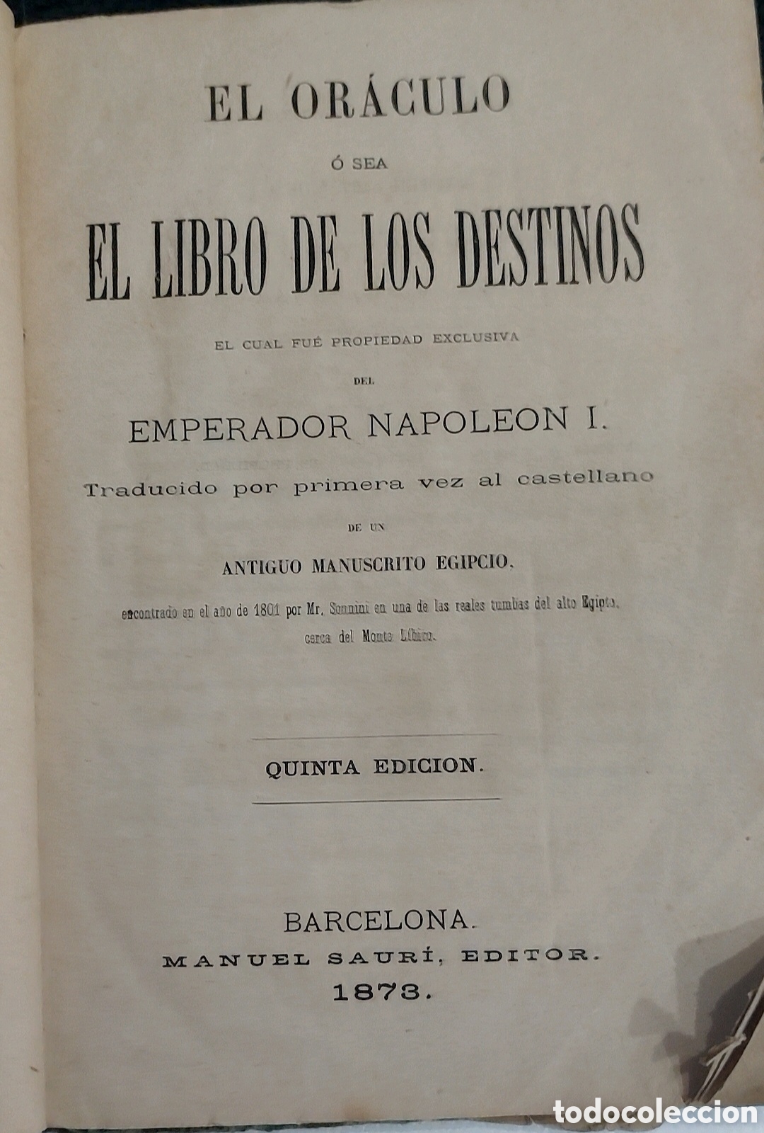 Libros antiguos: LIBRO DE LOS DESTINOS.EL ORACULO DE NAPOLEON - Foto 4