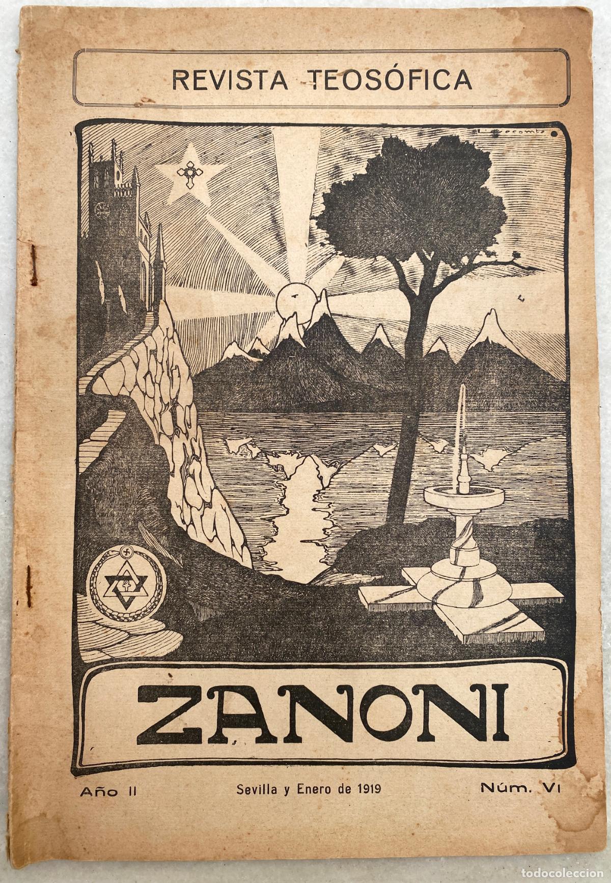 Livres anciens: Revista Teos&oacute;fica Zanoni. A&ntilde;o II. Sevilla. Enero 1919. N. VI. Teosof&iacute;a. Esoterismo.