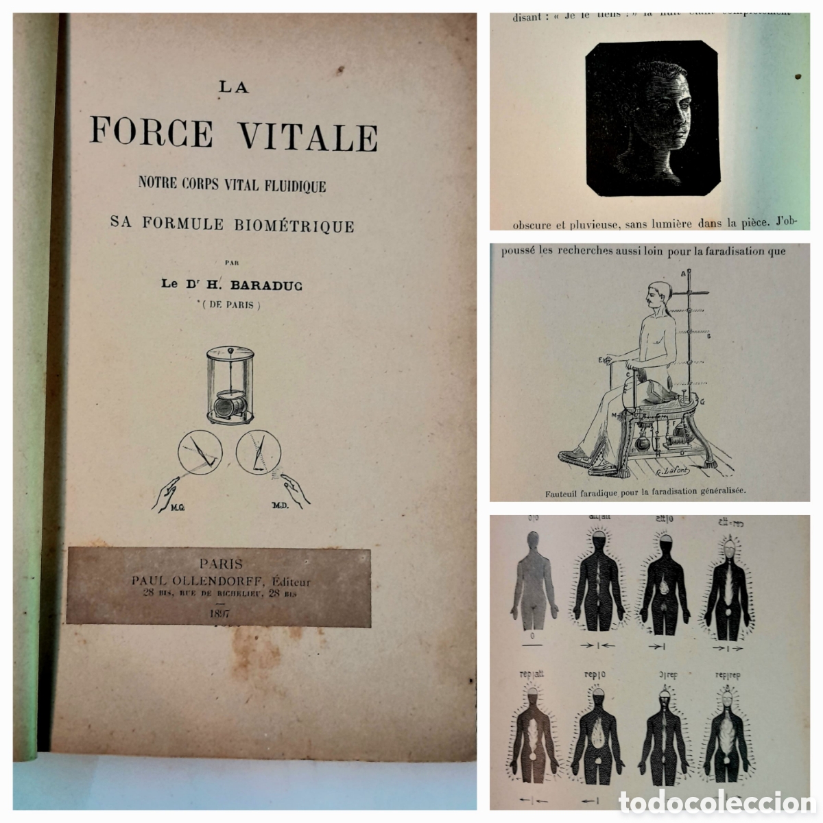 Antiquarische B&uuml;cher: La force vitale. Notre corps vital fluidique, biom&eacute;trique BARDUC 1897 Prapsicolog&iacute;a. Energ&iacute;a c&oacute;smica