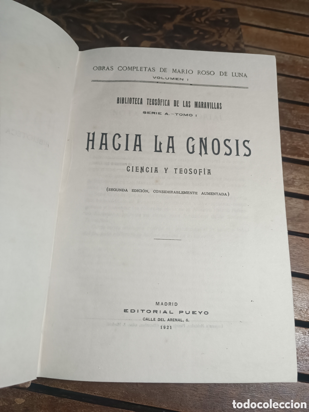 Libros antiguos: Hacia la gnosis ciencia y teosof&iacute;a Mario Roso de Luna Pueyo 1921 Mon