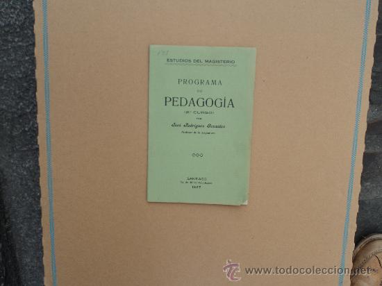 Libros antiguos: Programa de Pedagog&iacute;a 2.&ordm; Curso - Foto 1