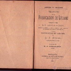 Libros antiguos: LIBRO BIBLIOFILOS-TRATADO DE FABRICACION DE LICORES- AÑO 1880,ARTES Y OFICIOS,DESTILACION,SIGLO XIX. Lote 44901631