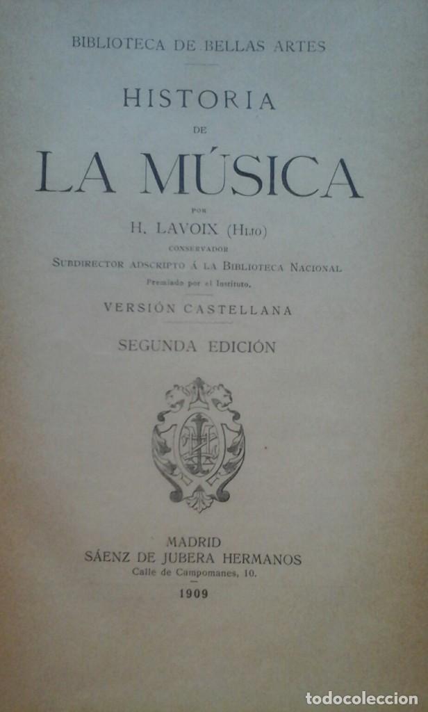 Libros antiguos: Historia de la m&uacute;sica - Foto 2