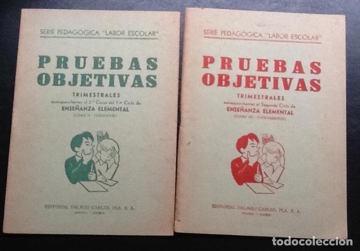 Libros antiguos: PRUEBAS OBJETIVAS TRIMESTRALES, ENSE&Ntilde;ANZA ELEMENTAL - Foto 1