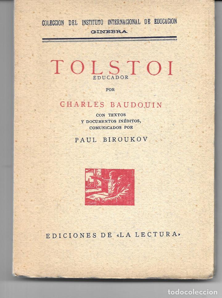 Libros antiguos: Tolstoi educador - Foto 1