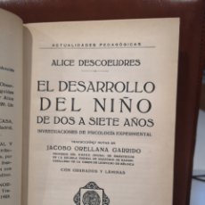 Libros antiguos: EL DESARROLLO DEL NIÑO. DE DOS A SIETE AÑOS.. Lote 301905983
