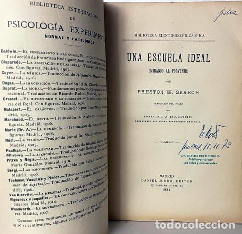 Libros antiguos: Una escuela ideal (Search 1921) Defectos de la escuela; Edificio; Programa; Funci&oacute;n del maestro; Etc - Foto 2