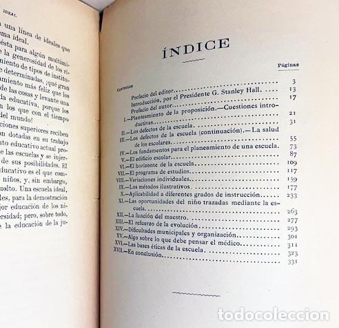 Libros antiguos: Una escuela ideal (Search 1921) Defectos de la escuela; Edificio; Programa; Funci&oacute;n del maestro; Etc - Foto 3