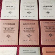 Libros antiguos: PRIMERAS NOCIONES DE DIBUJO POR ALBERTO COMMELERAN 1909 NUEVE CARTERAS COMPLETAS. Lote 359465895