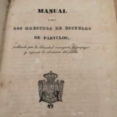 Libros antiguos: MANUAL PARA LOS MAESTROS DE ESCUELAS DE PARVULOS 1840 ILUSTRADO PEDAGOGIA