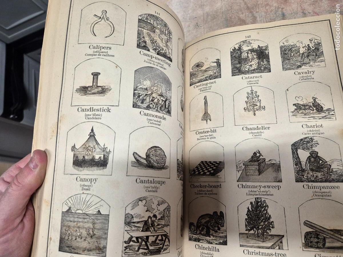 Libros antiguos: Libro de objetos ilustrados espa&ntilde;ol e ingl&eacute;s 1884 - Foto 9
