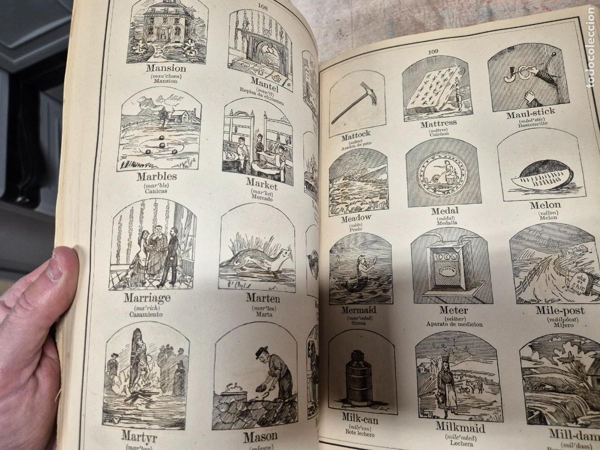 Libros antiguos: Libro de objetos ilustrados espa&ntilde;ol e ingl&eacute;s 1884 - Foto 11