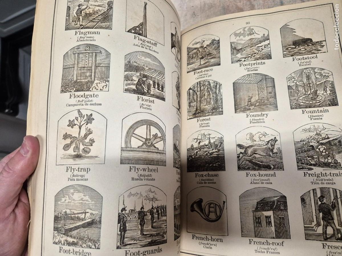 Libros antiguos: Libro de objetos ilustrados espa&ntilde;ol e ingl&eacute;s 1884 - Foto 12