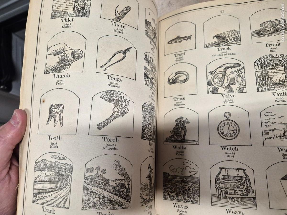 Libros antiguos: Libro de objetos ilustrados espa&ntilde;ol e ingl&eacute;s 1884 - Foto 14