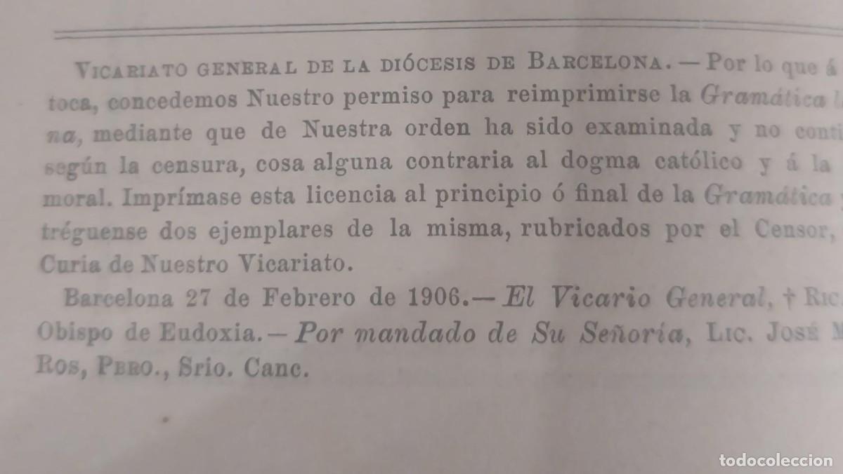Libros antiguos: GRAM&Aacute;TICA LATINA - A&Ntilde;O 1906 - - Foto 8