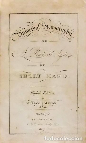 Libros antiguos: MAVOR. (William) - UNIVERSAL STENOGRAPHY - Foto 1
