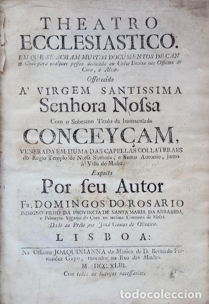 Libros antiguos: ROS&Aacute;RIO. (Domingos do) - THEATRO ECCLESIASTICO. - Foto 1