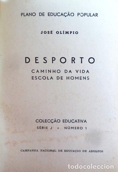 Libros antiguos: OL&Iacute;MPIO. (Jos&eacute;) - DESPORTO. - Foto 2