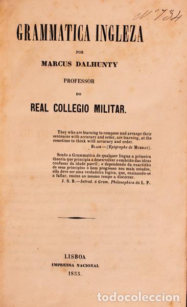 Libros antiguos: DALHUNTY. (Marcus) - GRAMMATICA INGLEZA - Foto 1