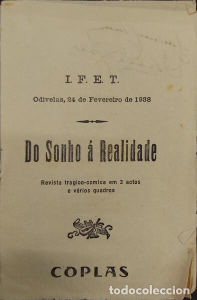 Libros antiguos: DO SONHO &Agrave; REALIDADE. - Foto 1
