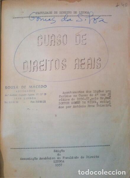 Libros antiguos: CURSO DE DIREITOS REAIS. - Foto 1