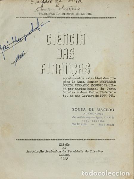 Libros antiguos: CI&Ecirc;NCIA DAS FINAN&Ccedil;AS. - Foto 1