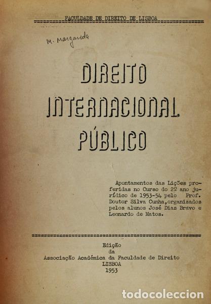 Libros antiguos: SILVA CUNHA. - DIREITO INTERNACIONAL P&Uacute;BLICO. - Foto 1