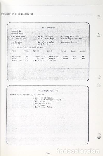 Libros antiguos: WORD PROCESSING, REFERENCE MANUAL. - Foto 2