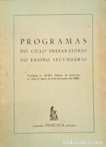 Libros antiguos: PROGRAMAS, DO CICLO PREPARAT&Oacute;RIO DO ENSINO SECUND&Aacute;RIO. - Foto 1