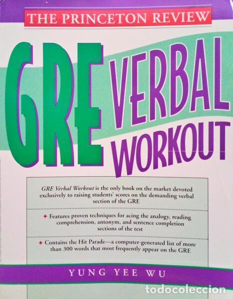 Libros antiguos: WU. (Yung-Yee) - GRE VERBAL WORKOUT. - Foto 1