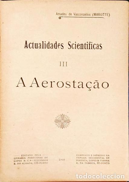 Libros antiguos: VASCONCELLOS. (Amadeu de) - A AEROSTA&Ccedil;&Atilde;O. - Foto 1