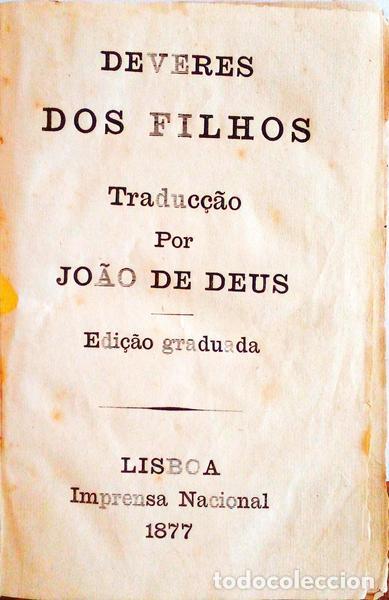 Libros antiguos: DEVERES DOS FILHOS. - Foto 1
