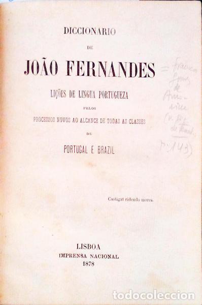 Libros antiguos: FERNANDES. (Jo&atilde;o) - DICCION&Aacute;RIO DE&hellip; - Foto 1