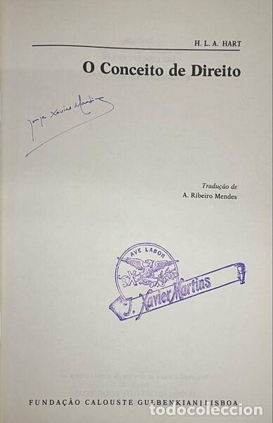 Libros antiguos: HART. (Herbert L. A.) - O CONCEITO DE DIREITO. - Foto 2