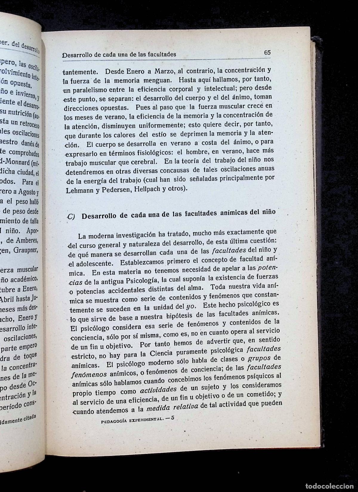 Libros antiguos: COMPENDIO DE PEDAGOG&Iacute;A EXPERIMENTAL. - MEUMANN, Ernesto. - Foto 4