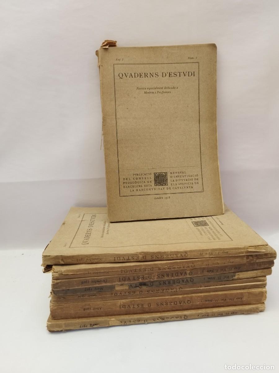 Libros antiguos: 8 quaderns d'estudi. Revista especialment dedicada a mestres i professors. 1915-1918.