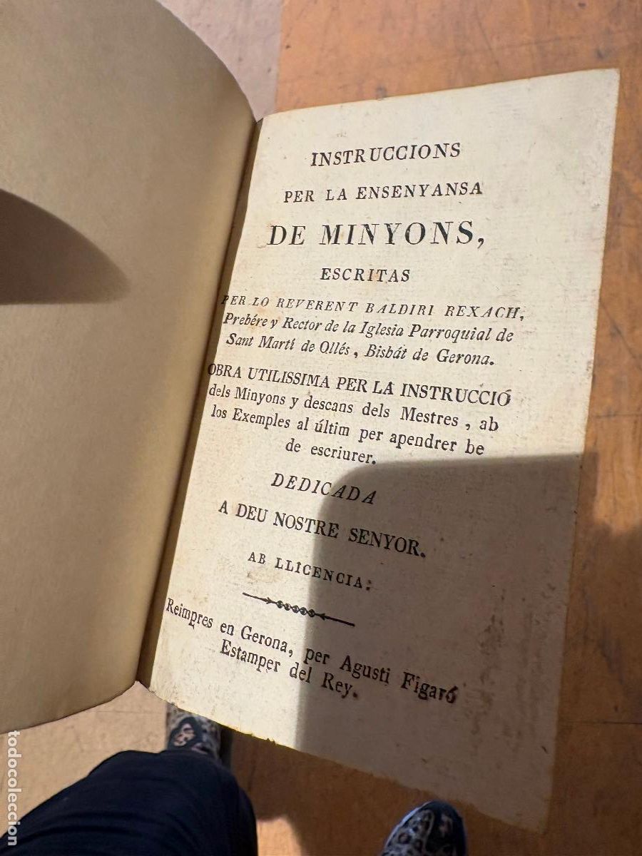 Libros antiguos: Libro antiguo Instruccions per la Ensenyansa de Minyons Estamper del rey