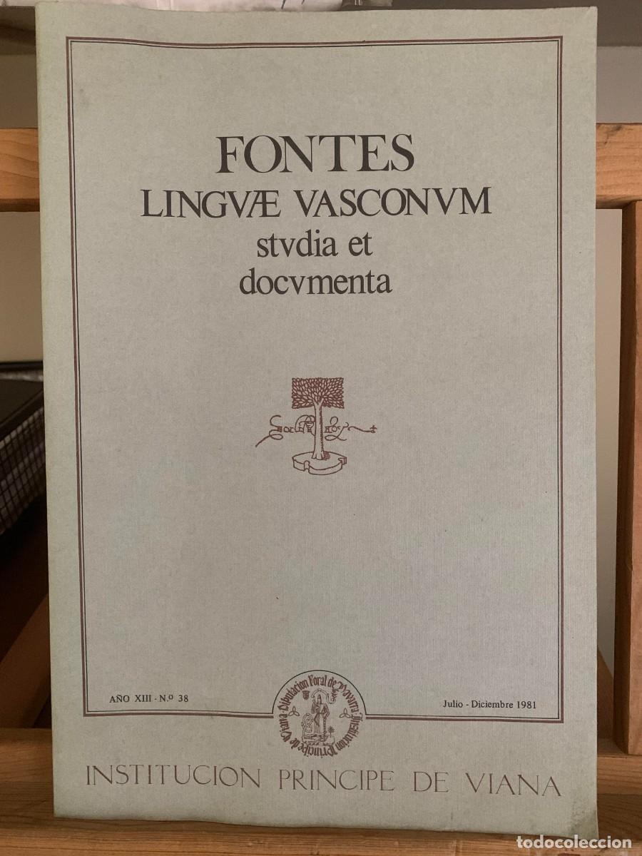 Libros antiguos: Fontes Linguae Vasconum Studia et Documenta N&ordm; 38, 1981