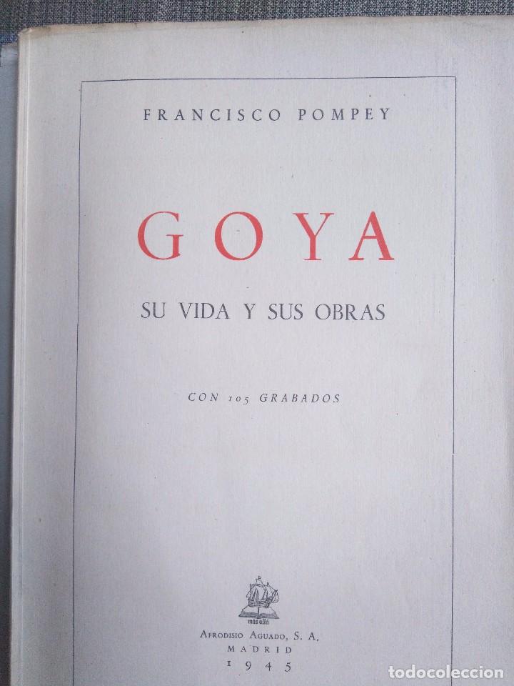 Libros antiguos: GOYA. FRANCISCO POMPEY - Foto 2